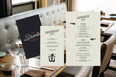 Restaurant Menu design for The Siren's Catch branddesign brandidentity branding design graphic design illustration layoutdesign logo typography visualidentity