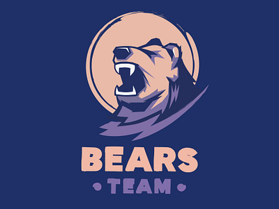 Cyber Sport Team "Bears" angry animal bear bears brown chicago cyber draw emblem grizzly handdraw logo logotype mascot negative sign sport team