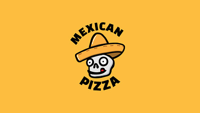 Mexican Pizza | Logo branding cabala cartoon character graphic design icon logo mexican mexico modern pizza skull symbol trand vector yellow