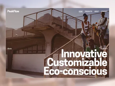 Landing Page : Skateboard Company branding hero section landing page skateboard typography ui ui design ux ux design web design