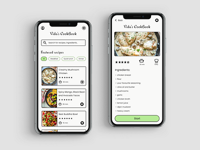 Deliciously Designed: Mobile App Cookbook UI/UX app design figma mobile mobile app ui uiux design ux