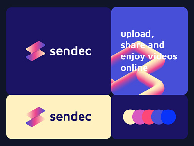 Sendec - Logo Design branding connect people creative agency digital software file sharing app logo gradient design lettermark monogram logo logo design and graphic designer logotype modern logo trendy logo 2024 vector icon mark symbol