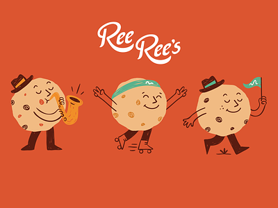 Ree Ree's Cookie Dough - Mascot brand branding character cookie design flat food friendly fun graphic design illustration lettering logo mascot minimal retro simple type vector vintage