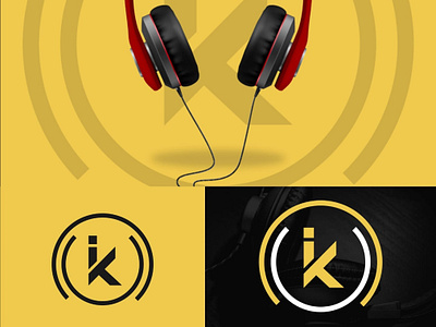 ik Headphone Logo Design branding design graphic design logo typography vector