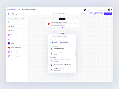 Add workflow activity - BPMN 2.0 automation bpmn design events figma google loop minimal notation process processes start activity sterling triggers ui ux uxdesign workflow