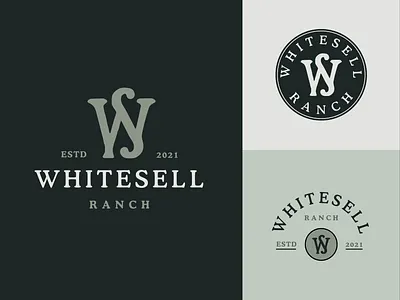 Whitesell Ranch badge design badge logo brand brand mark branding cattle brand cattle farm family farm family ranch farm branding farm logo illustration logo logo design logo mark logomark monogram secondary logo ws