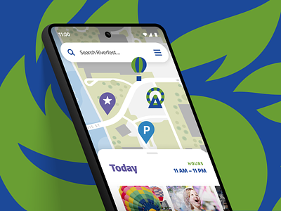 Wichita Riverfest App app event festival iconography map mobile search ui