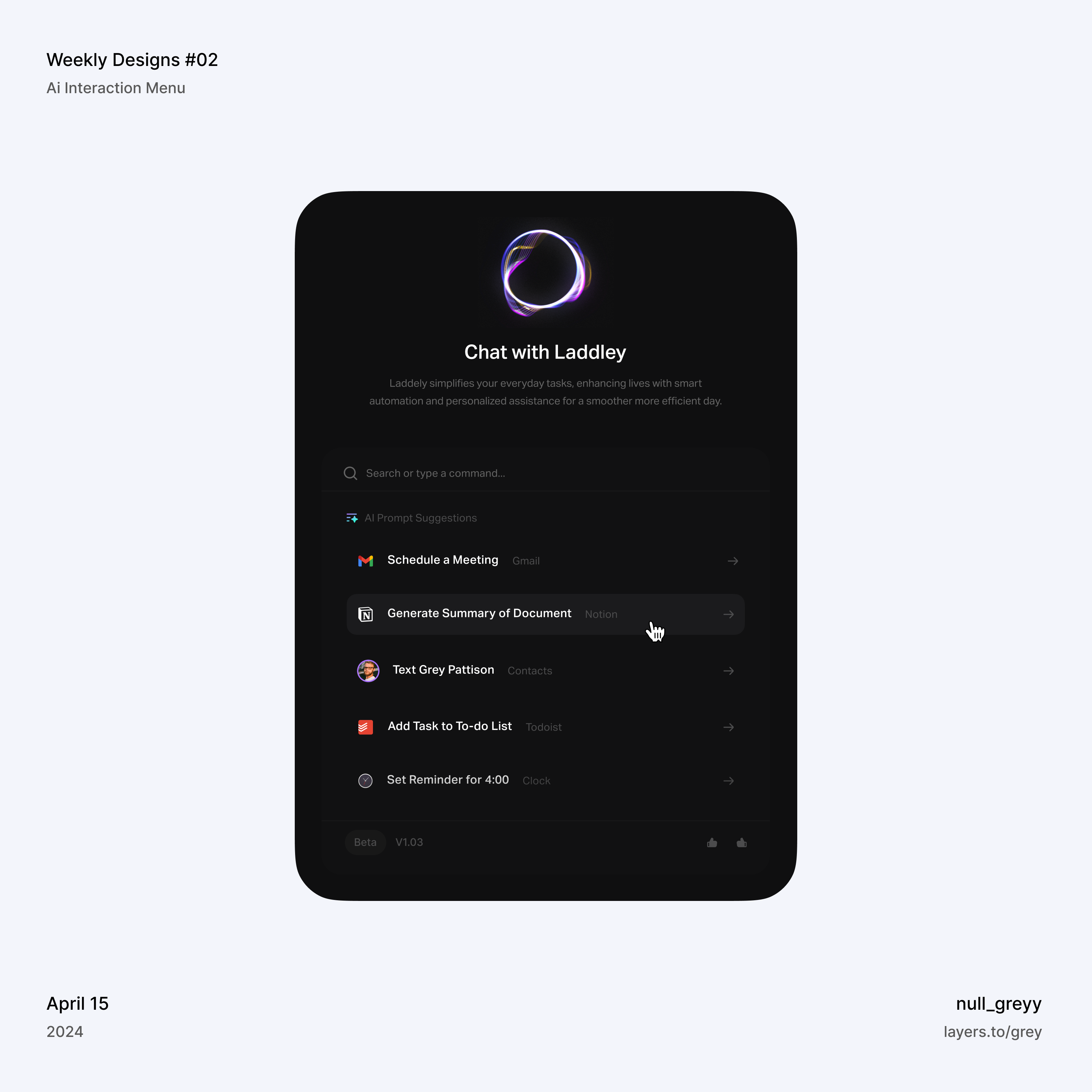 Day 5: Ai Interaction Menu by Abdulquadri Musa on Dribbble