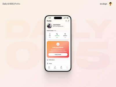 Daily UI 006 | User profile app design interface ui ux uxui