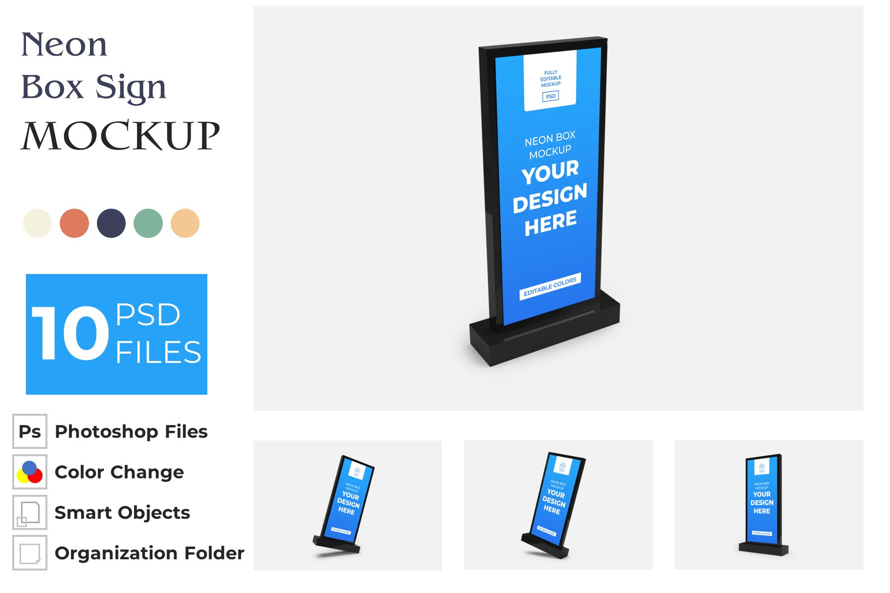 Neon Box Sign Mockup neon box mockup neon mockup neon template mockup