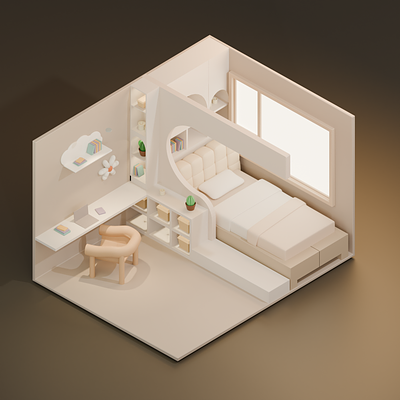 Isometric 3D room 3d 3d design concept isometricroom render
