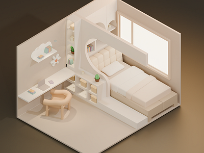 Isometric 3D room 3d 3d design concept isometricroom render