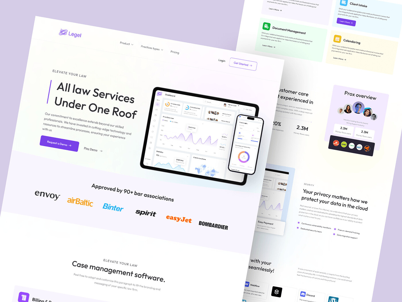 SaaS law firm Website animation branding graphic design saas law firm website ui
