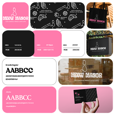 Meow Manor Cafe brandboard branddesigner branding dbmeowmanor designerbriefs graphic design illustrator