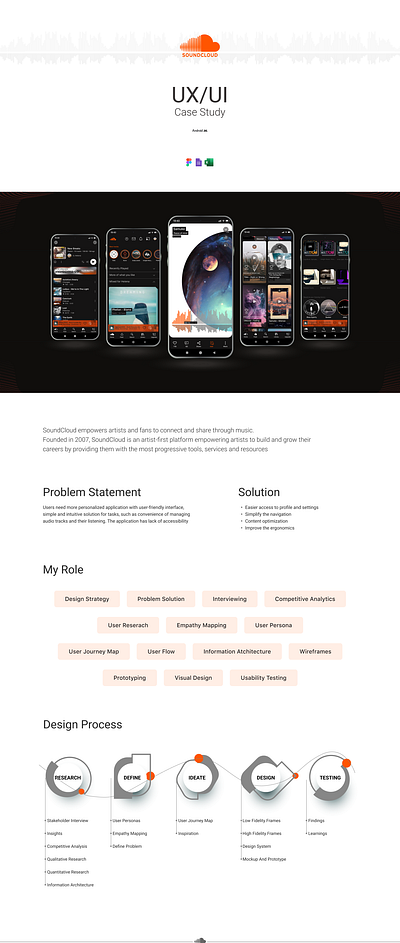 SoundCloud App Redesign application cloud electronic music mobile application music app redesign sound soundcloud spotify ux design ux ui design