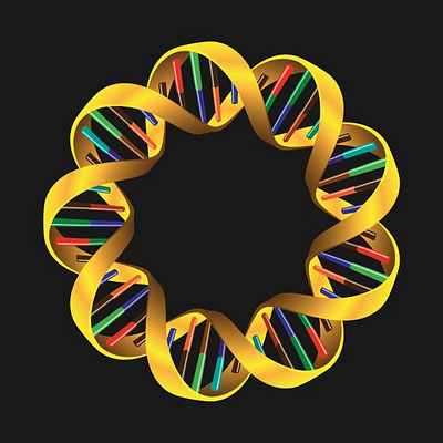 DNA ring cell crown dna gold illustrator ring vector yellow