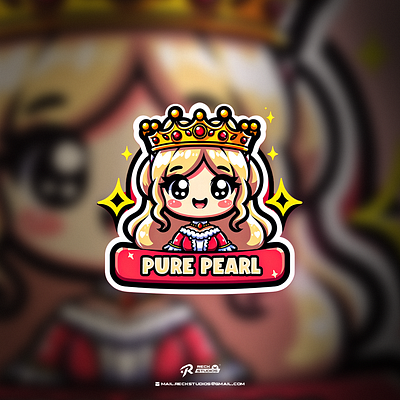 Logo Queen Pure Pearl branding logo mascotlogo