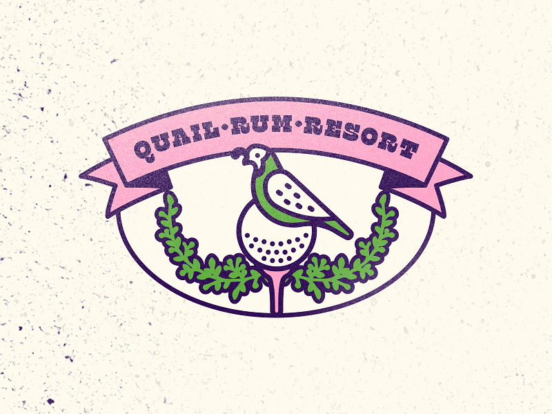 Quail Rum Resort – Golf Course badge bird birdie branding champions eagle golf grand haven grand rapids green logo pink purple quail rum sports spring summer textured whiskey