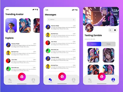 Custom Avatar Creating App UI 3d animation branding graphic design logo motion graphics ui