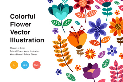 Colorful Flower Vector Illustration garden