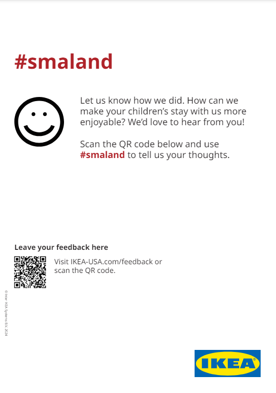 Smaland QR Feedback A4 a4 branding children design feedback furniture graphic design ikea play print qr retail smaland