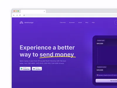 Redesign of Africhange website design ui web webdesign