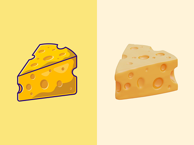 Cheese 2D and 3D🧀 3d 3d design blender cheese cooking dessert eat food icon illustration ingredients logo melted menu milk salt slice texture
