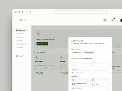 Redesign of VerifyMe dashboard design ui web webdesign
