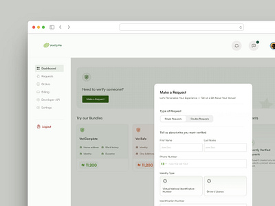 Redesign of VerifyMe dashboard design ui web webdesign