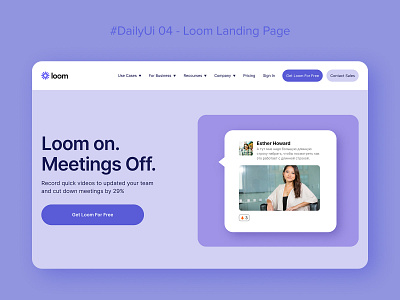Daily Ui 04 Landing Page daily ui landing page loom ui ux