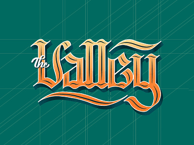 The Valley | Blackletter 3d art baseline black blackletter design drawing grid grids illustration letter procreate series shadow story texture treatment type typography valley