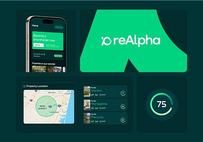 reAlpha: Mobile App for Real Estate app branding card design iphone logo maps mobile mockup real estate ui ux