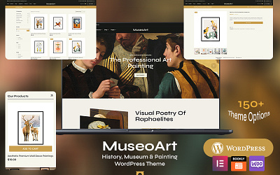 MuseoArt – Painting, Museum, Art & Crafts – eCommerce Theme art design ecommerce opencart prestashop shopify templatetrip woocommerce wordpress