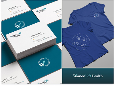 WomenLift Health Branding branding business cards health leadership logo tshirt women