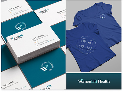 WomenLift Health Branding branding business cards health leadership logo tshirt women