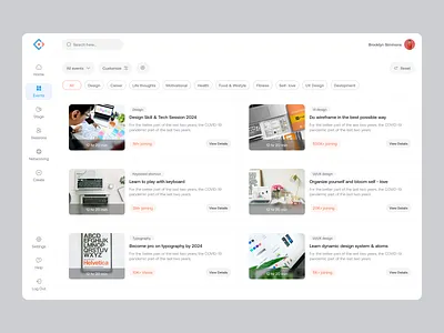 Virtual Event - Events Page chat dashboard digital event event management meeting message online meeting platfrom polling saas survey ui ux video conferance video streaming virtual event virtual hub virtual tech webinar