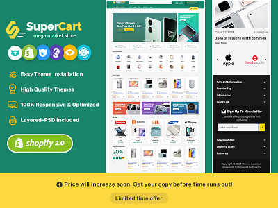 SuperCart – Best Electronics & Smart Gadgets – eCommerce Theme design ecommerce illustration opencart prestashop shopify templatetrip ui woocommerce wordpress