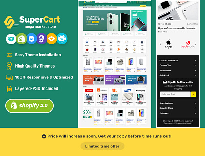 SuperCart – Best Electronics & Smart Gadgets – eCommerce Theme design ecommerce illustration opencart prestashop shopify templatetrip ui woocommerce wordpress
