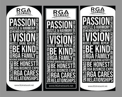 RGA Network Banners branding graphic design typography