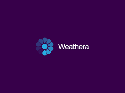 Weathera App app brand branding drop location logo logotype minimal sun weather