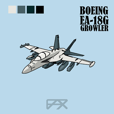 Boeing EA-18G Growler design illustration vector