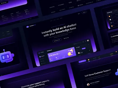 Wonderchat – AI Landing Page Design ai design ai home page ai website design animation design homepage landing page ui web web design website
