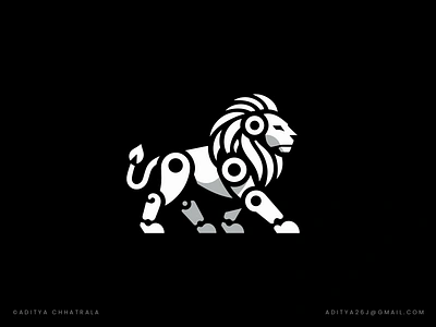 Lion Robotics - Logo Design animal artificial intelligence automation autonomous brand identity branding engineering lion lion logo logo logo design logo designer machine learning product programming robot robot logo robotics robots software