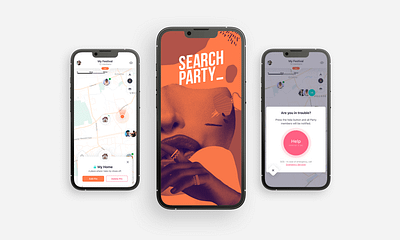 SearchParty App Screens branding logo ui uiux