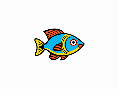 Fish Logo animal branding cartoon colors design emblem fish fishing food icon identity illustration logo marine mark mascot restaurant sea symbol vector
