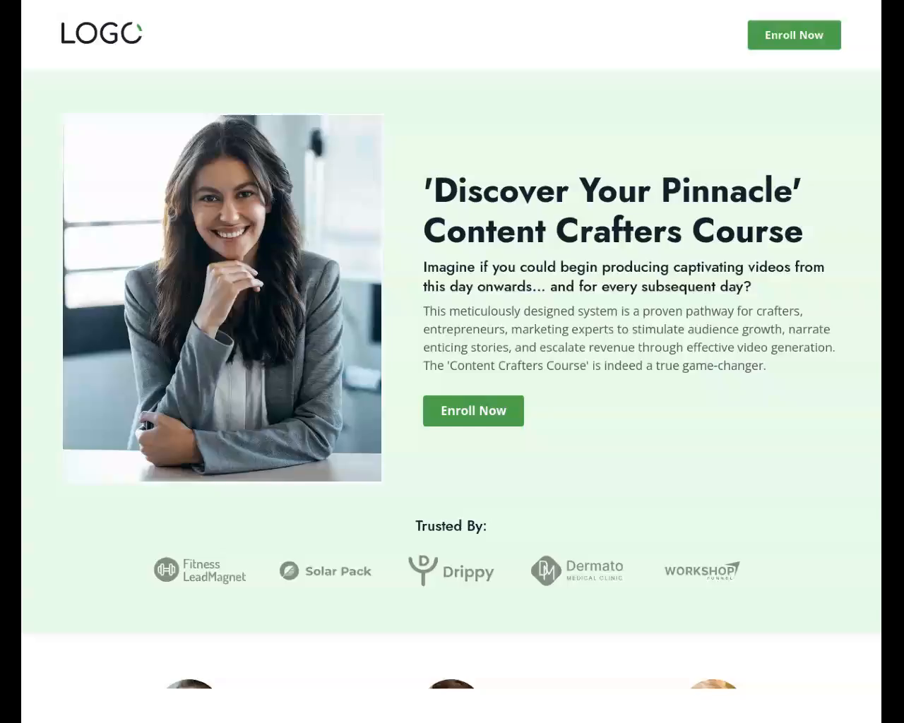 Course Funnel Green Template For GoHighLevel By Radhakrishnan KG On ...