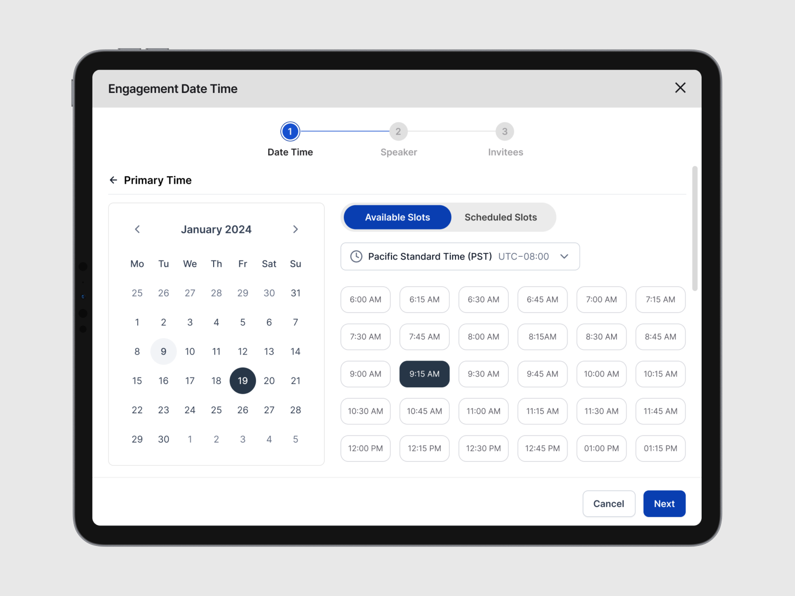 Event Creation calendar calendar ap calendar ui design healthcare healthcare management healthcare platform healthcare portal healthcare product ipad ipad app ipad product medical platform minimal design product design ui ux ux design