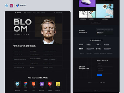 Bloom – Personal Portfolio Elementor Template elementor template personal portfolio personal portfolio landing page personal portfolio template personal portfolio web design personal portfolio website personal portfolio website theme web design