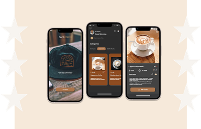 Coffee Shop App 3d animation branding facebook graphic design logo motion graphics ui ux webdevelop