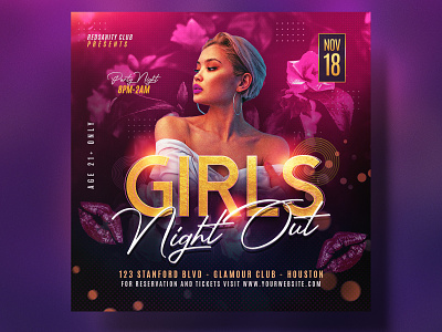 Club Party Flyer Template (PSD) club club flyer digital flyer flyer girls night out graphic de instagram flyer party party flyer print design psd redsanity template